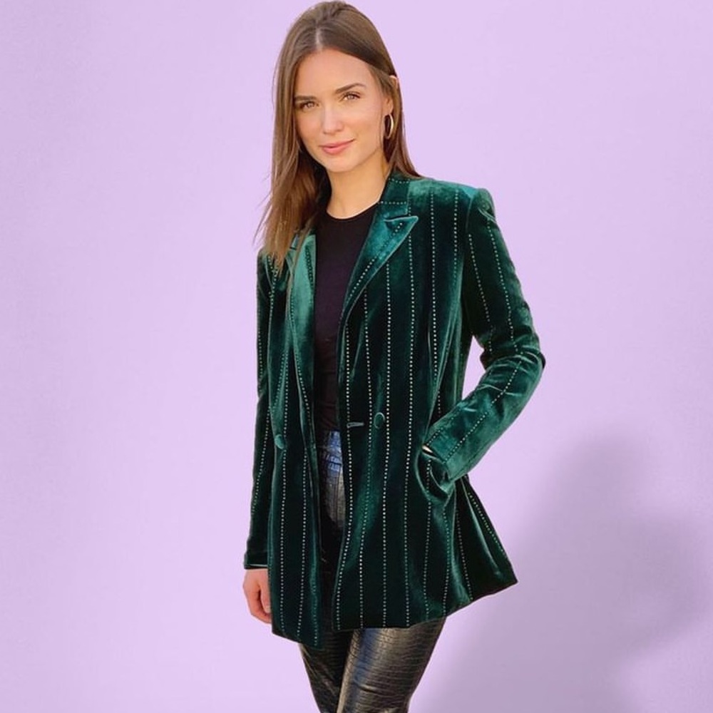 COPY - NWT Sparkle City Green Rhinestone Blazer